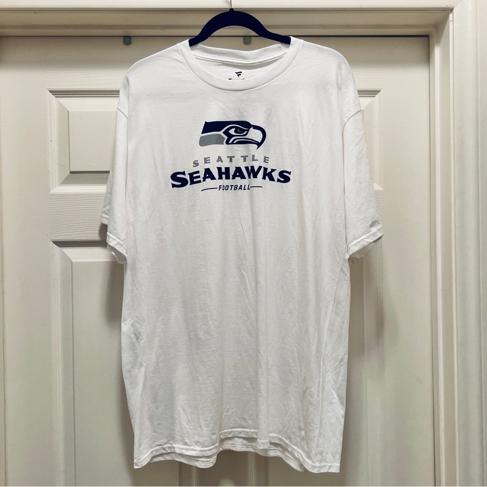 NWT NFL Fanatics Seattle Seahawks White Cotton Short Sleeve Tee Size XL